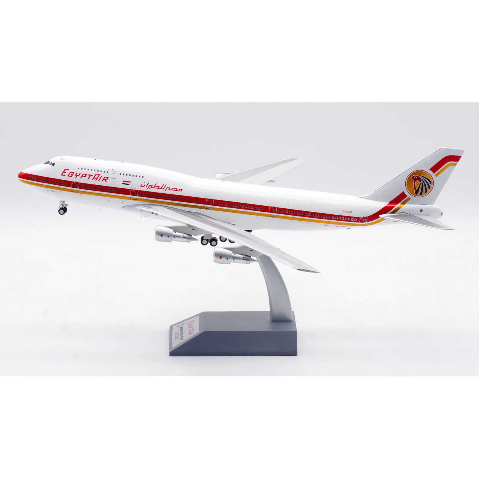 IF743MS0122 Alloy Collectible Plane Gift INFLIGHT 1:200 Egyptair Boeing B747-300 Diecast Aircraft Jet Model SU-GAM With Stand