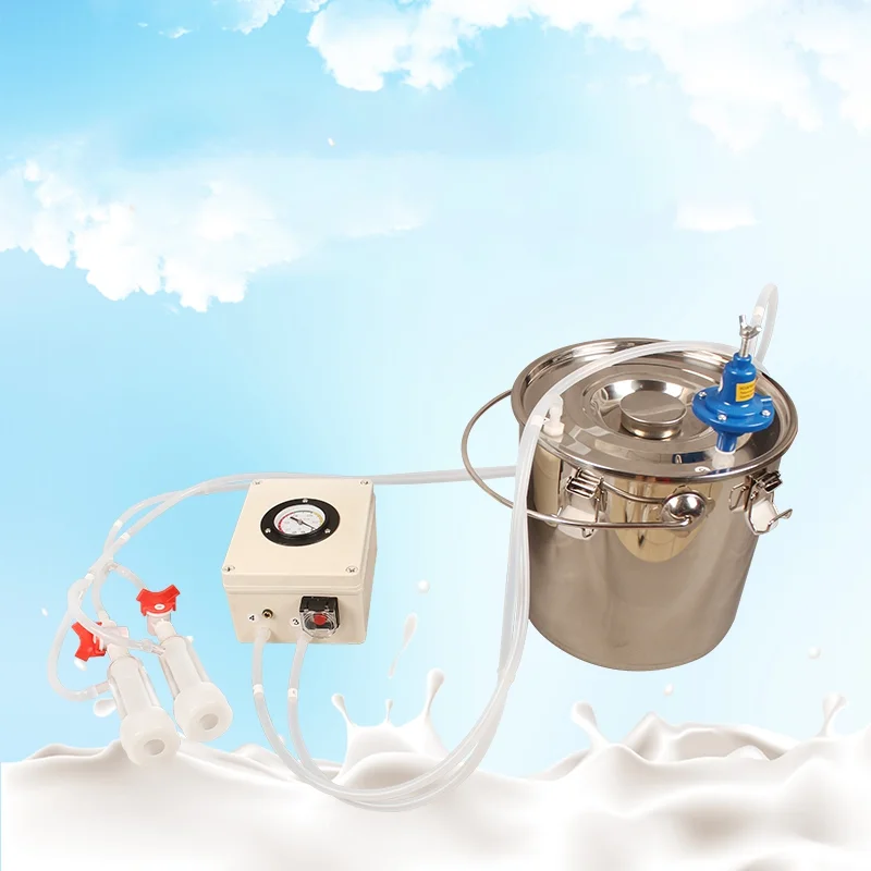 Strosen Farm Equipment 6L Stainless Steel Automatic Cow Milking Machine Portable Sheep Goat Milking With Vacuum Pump Cows Goats