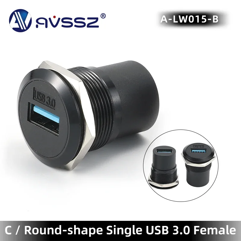 

USB 3.0 2.0 Type C Metal Data Adapter C / Round Computer Data Module, Single/Dual Interface Mounting Size 22mm