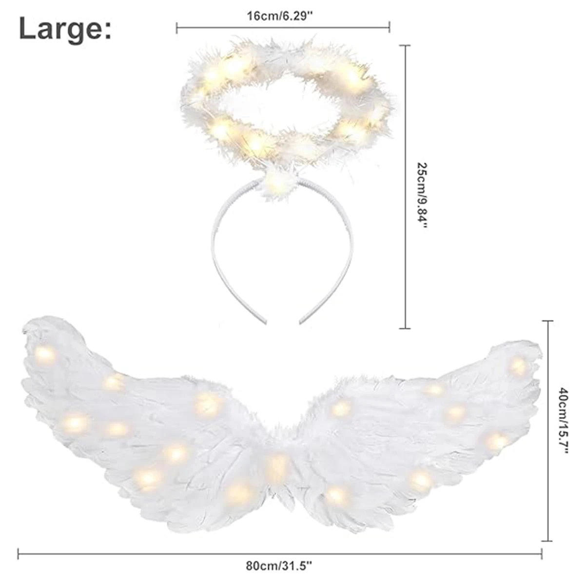 Alas De Ángel De Plumas Sintéticas Con Correas Ajustables – Tallas S, M Y L – Perfectas Para Carnaval, Cosplay Y Sesiones De Fotos