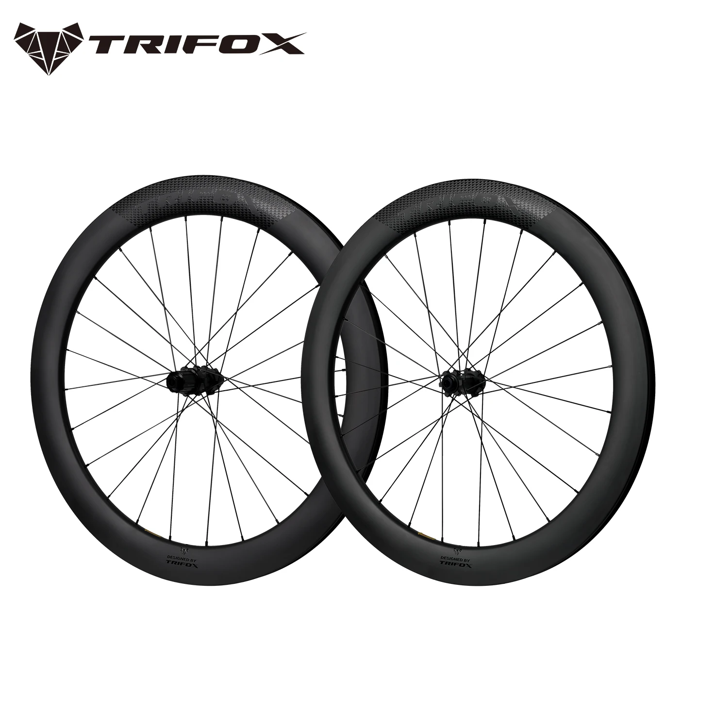 TRIFOX Carbon Road Bike Wheels Disc Brake 700c Carbon Rim 24H Center Lock Depth 40mm/45mm/50mm/60mm Road Racing Wheelset