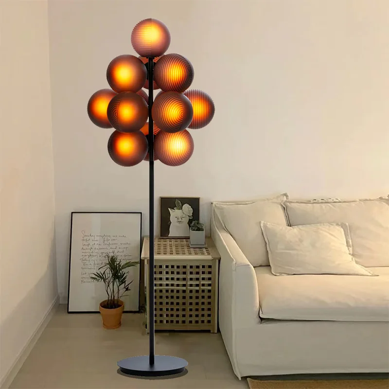 Imagem -03 - Modern Glass Bubble Floor Lamp Uva Abajur Luz de Chão para Sala de Estar Decorações de Casa Designer de Quarto