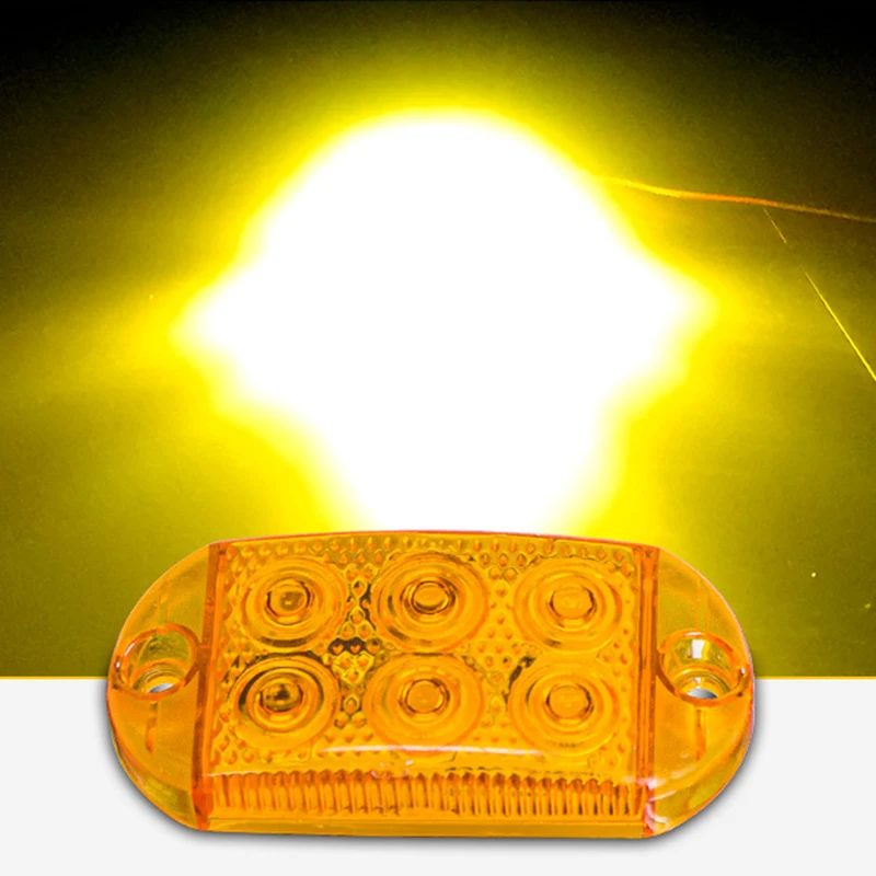 3W Ultra-thin Waterproof 6LEDs Truck LED Flashing Warning Light Trailer Width Indicator Light 12V-80V Motorcycle Signal Light
