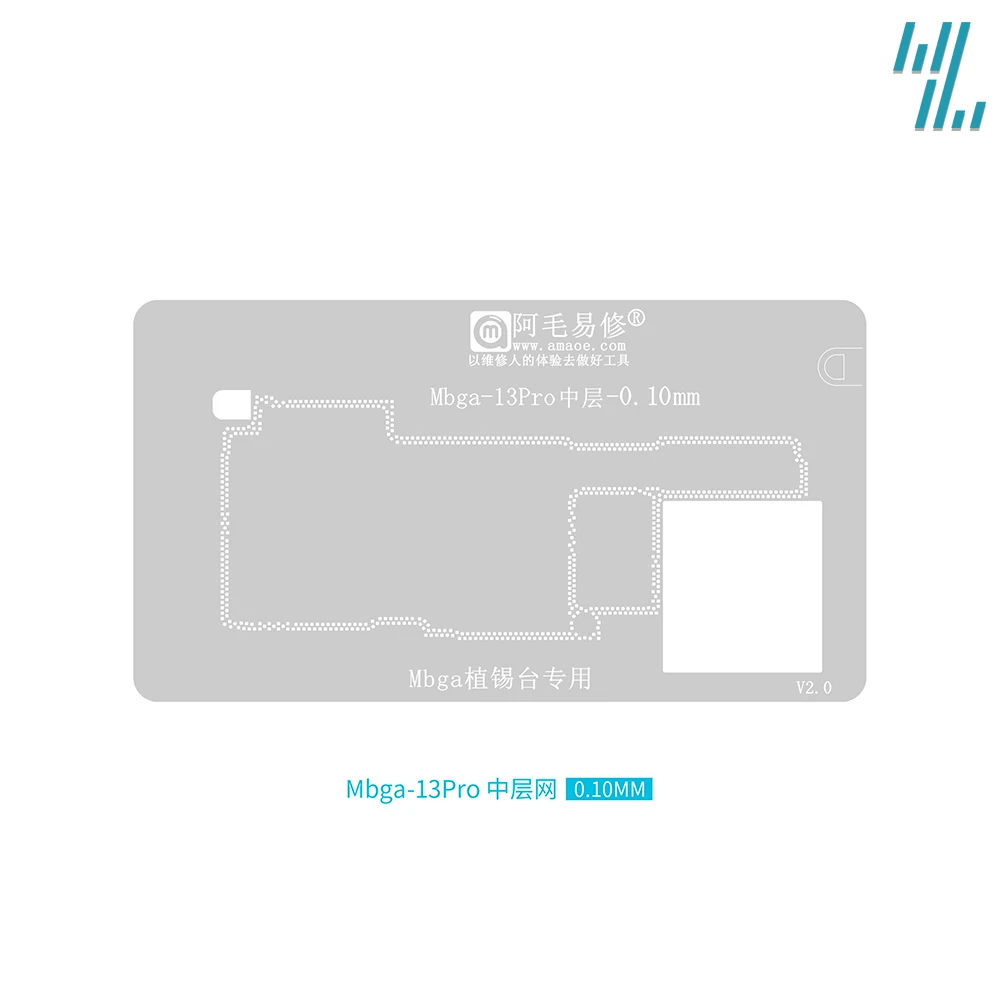Plantilla de Reballing para IPhone12-13/Mini/Pro/Max, placa base central Mbga de 0,1 MM/0,12 MM