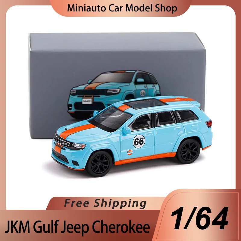 Nuevo en Stock Jkm 1:64 versión del Golfo Jeep Cherokee aleación miniatura modelo fundido a presión Cherokee Jeep Suv modelo de coche juguetes personalizados regalo para niños