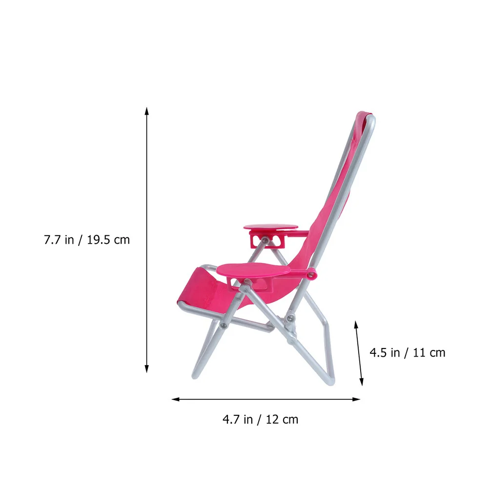 3-delige mini-strandstoel miniatuur poppenhuis tuinaccessoires lounge prop klapstoelen model