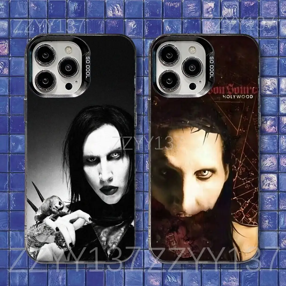 

Marilyn Manson Phone Case For iPhone 16,15,14,13,12,11,8,7,Pro,Max,Plus,Mini,XS,SE Shockproof Matte Cover