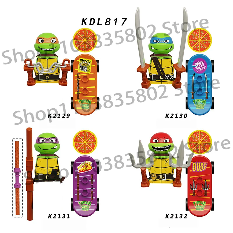 Anime Cartoon TV Teenage Mutant Turtles Ninja Bausteine Schildkröten-Film Donatello Mikey Raphael Steine für Kinder Geschenke