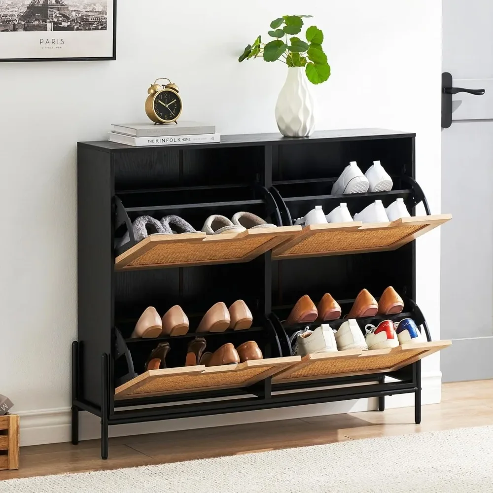 

Shoe Cabinet W/Flip Door Shoe Cabinet Organiz Freestand, Modern Shoe Rack Storage Organiz, Adjustable Shelve for Entryway Closet