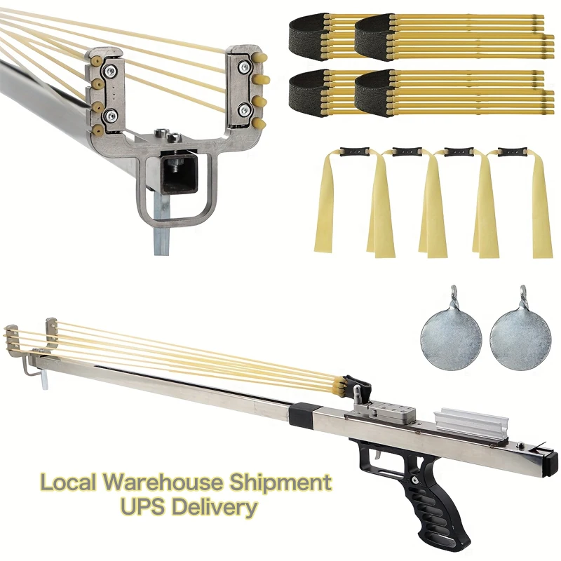 

DIY Outdoor Long - Rod Hunting Slingshot Telescopic Multifunctional Rod Stainless Steel Hunting High - Power Shooting Slingshot