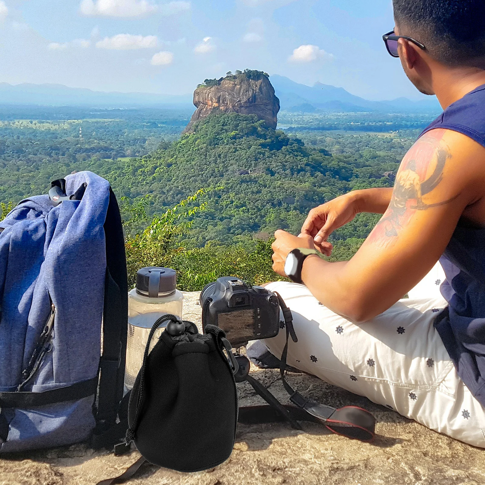 

4Pcs Camera Lens Case Waterproof Neoprene Storage Protector Dustproof Durable Holder for Photographers Outdoors