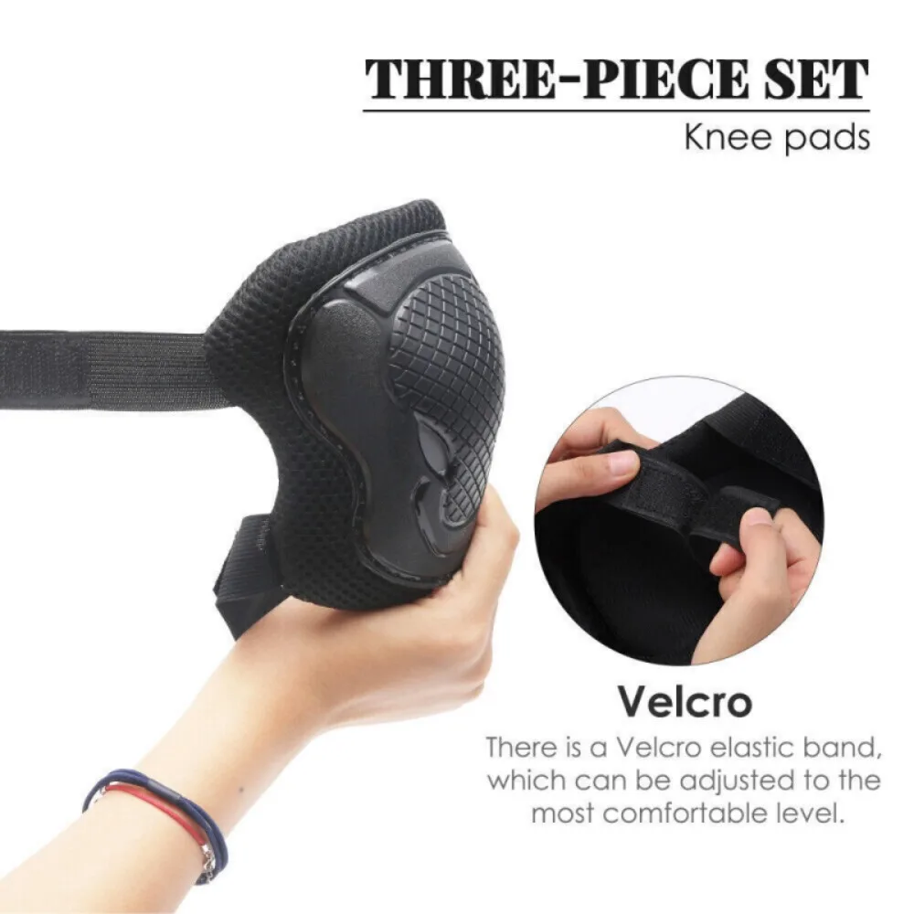 6PCS/Set Elbow Wrist Knee Pad Protective Gear Set Sturdy Plastic PE Shell Protection Gear For Outdoor Skate Roller Cycling Bike