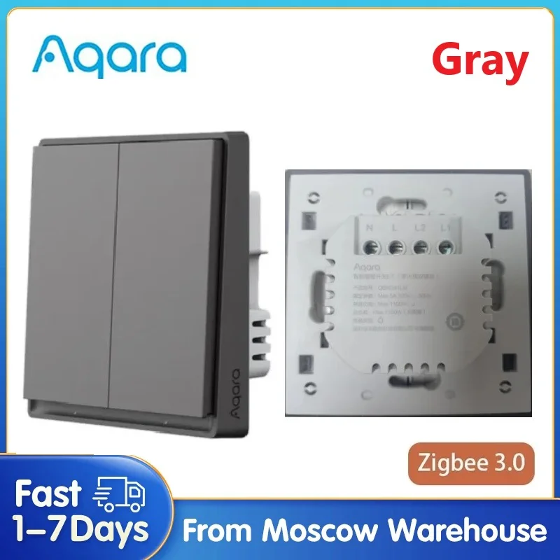 Aqara Smart Wall Switch E1 Gray With Neutral NO Neutral ZigBee 3.0  Light Switch Fire Wire For Mi Home Aqara Home APP