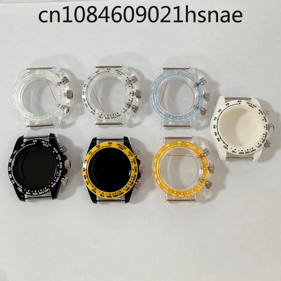 Watch accessories 39MM plastic case, multi-color optional, acrylic glass fitted quartz VK63 movement