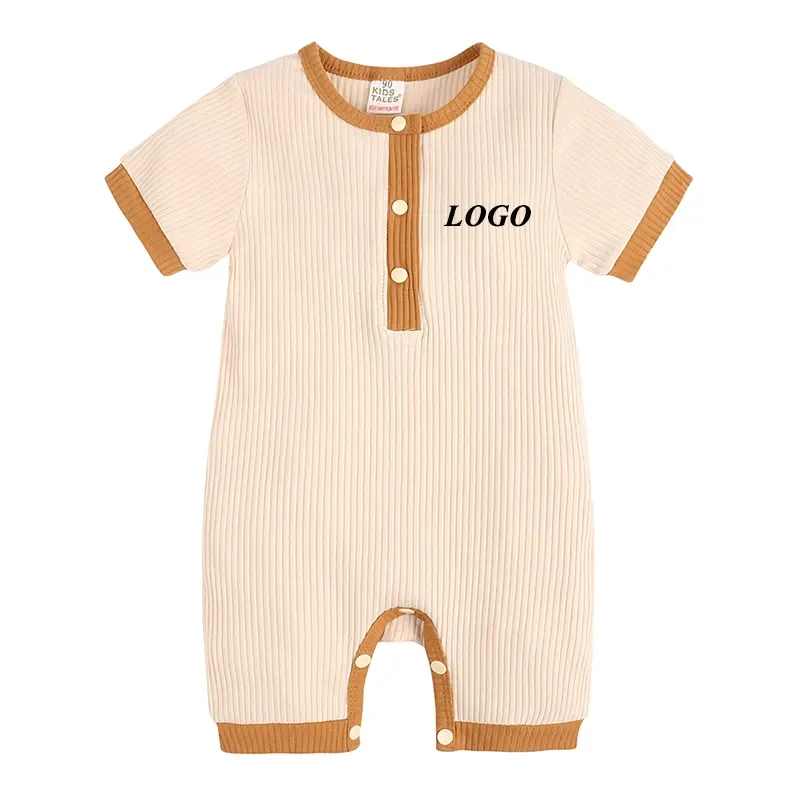 Peleles de bebé de 0 a 24M, mono de manga corta de algodón acanalado personalizado, mono de verano, ropa para recién nacidos, niños y niñas, mono, pijamas informales