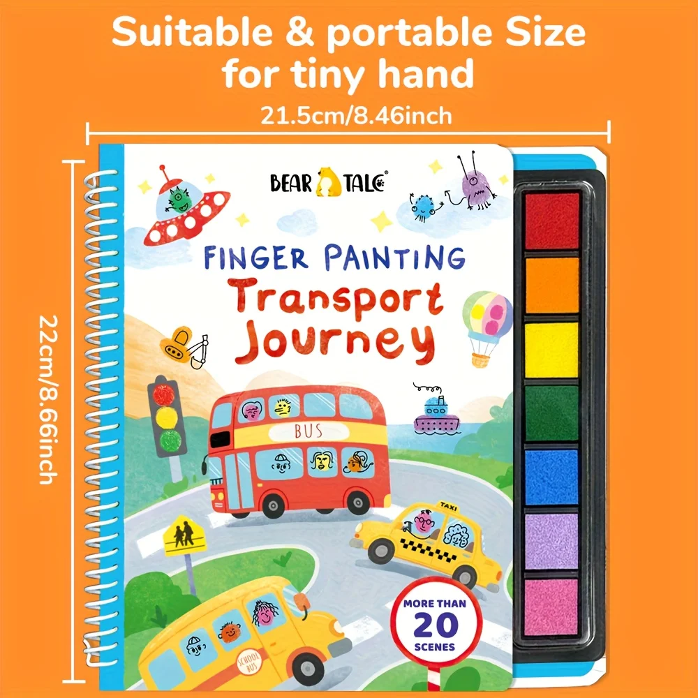 어린이를위한 컬러 지문 색칠하기 책 빨 수있는 손가락 페인트 세트 그리기 장난감 DIY 공예 조기 학습 장난감 크리스마스 선물