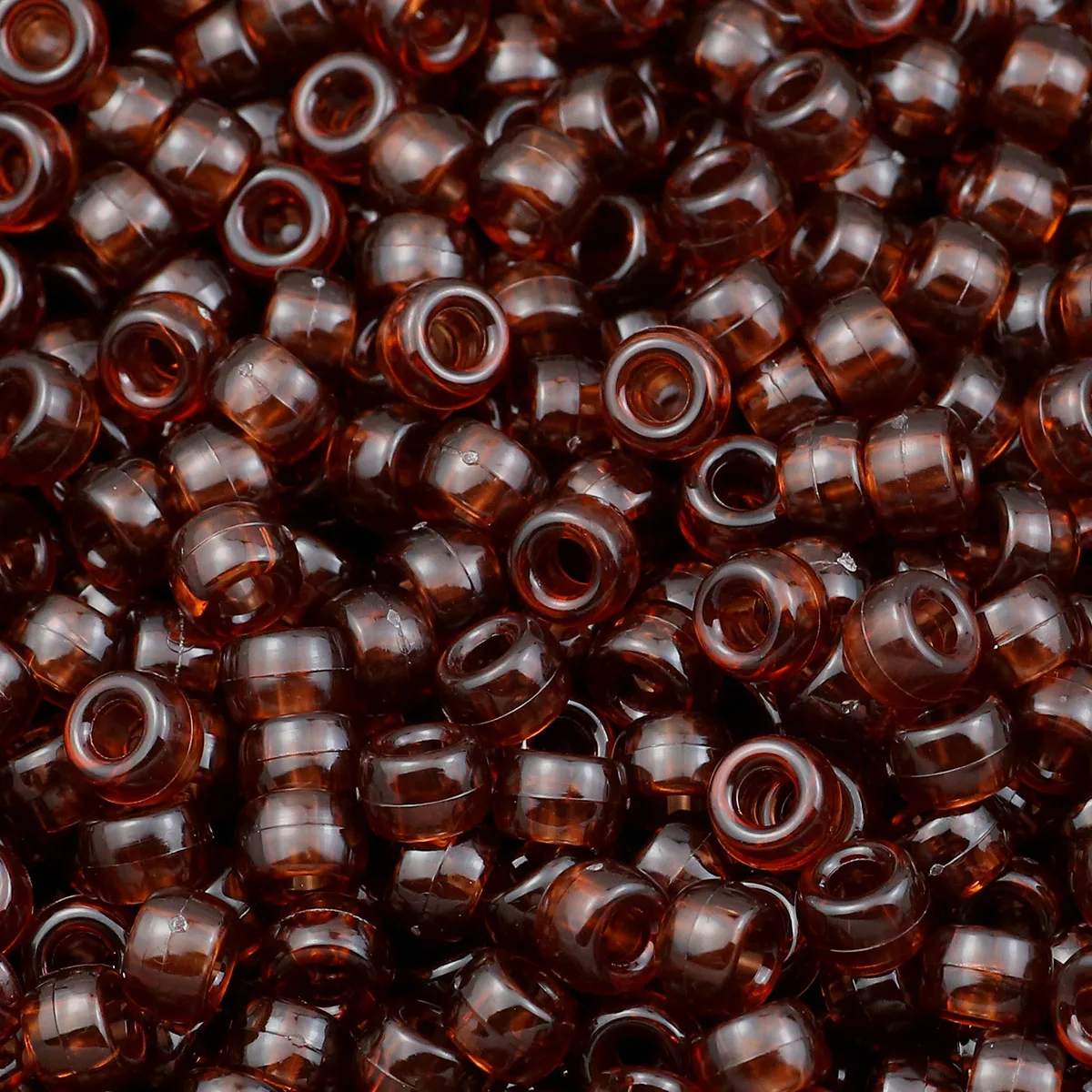 100-400pcs 6*9mm Colorful Transparent Large Hole Pony Beads For Jewelry Making Diy Hair Dirty Braids Bracelet Necklace Wholesale image 3