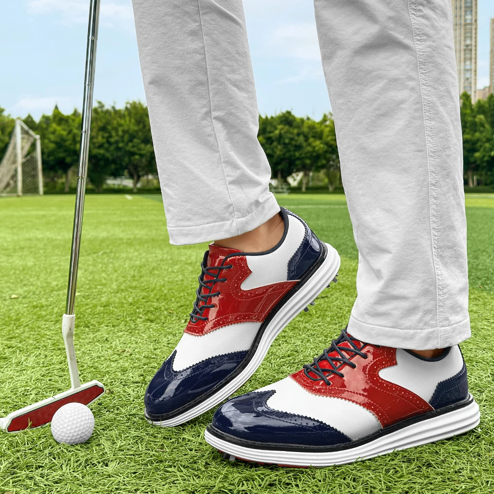 Fashionable Golf Shoes for Men, Outdoor Fitness and Leisure Walking Shoes, Comfortable Grass Training Golf Shoes