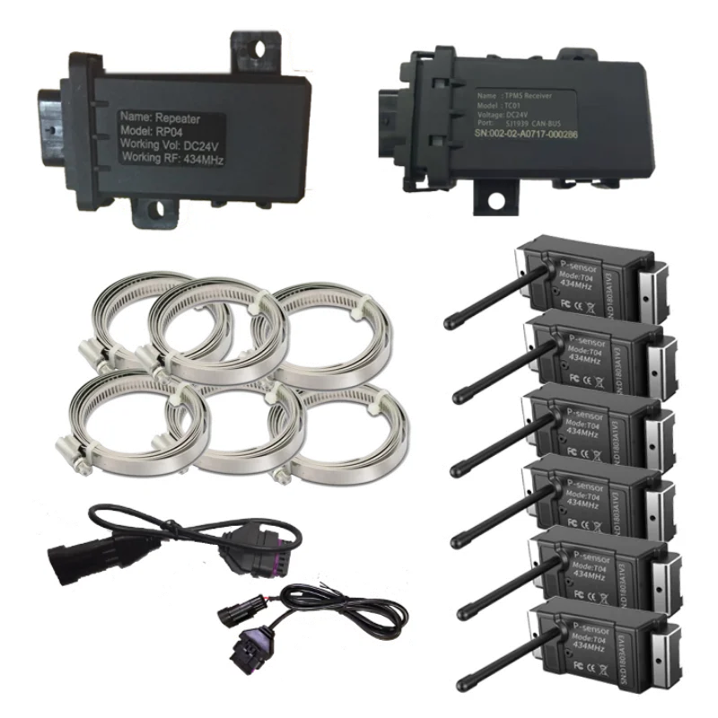 Sistema de monitoramento sem fio da pressão dos pneus do ônibus tpms interno do caminhão da roda do apoio 6 a 22 com ônibus tpms da lata