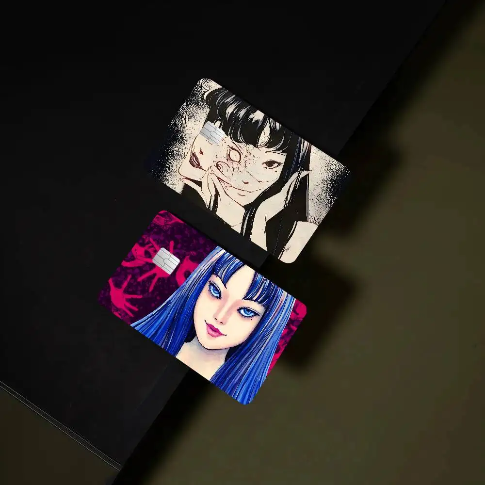 Comics Tomie Kawakami 4pcs 1Set Credit Debit Card Sticker Party Sticker Decoration Waterproof Small Chip Card Skin Sticker