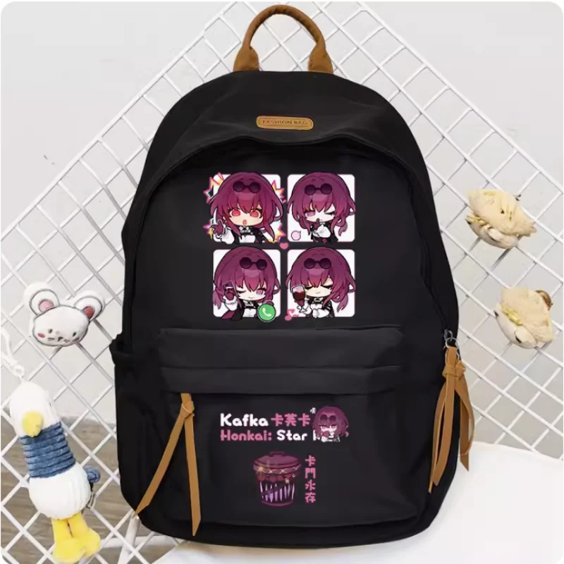 Anime Honkai: Star Rail Kafka Sac à dos grande capacité pour filles, sac de voyage, cartable pour garçons et adolescents