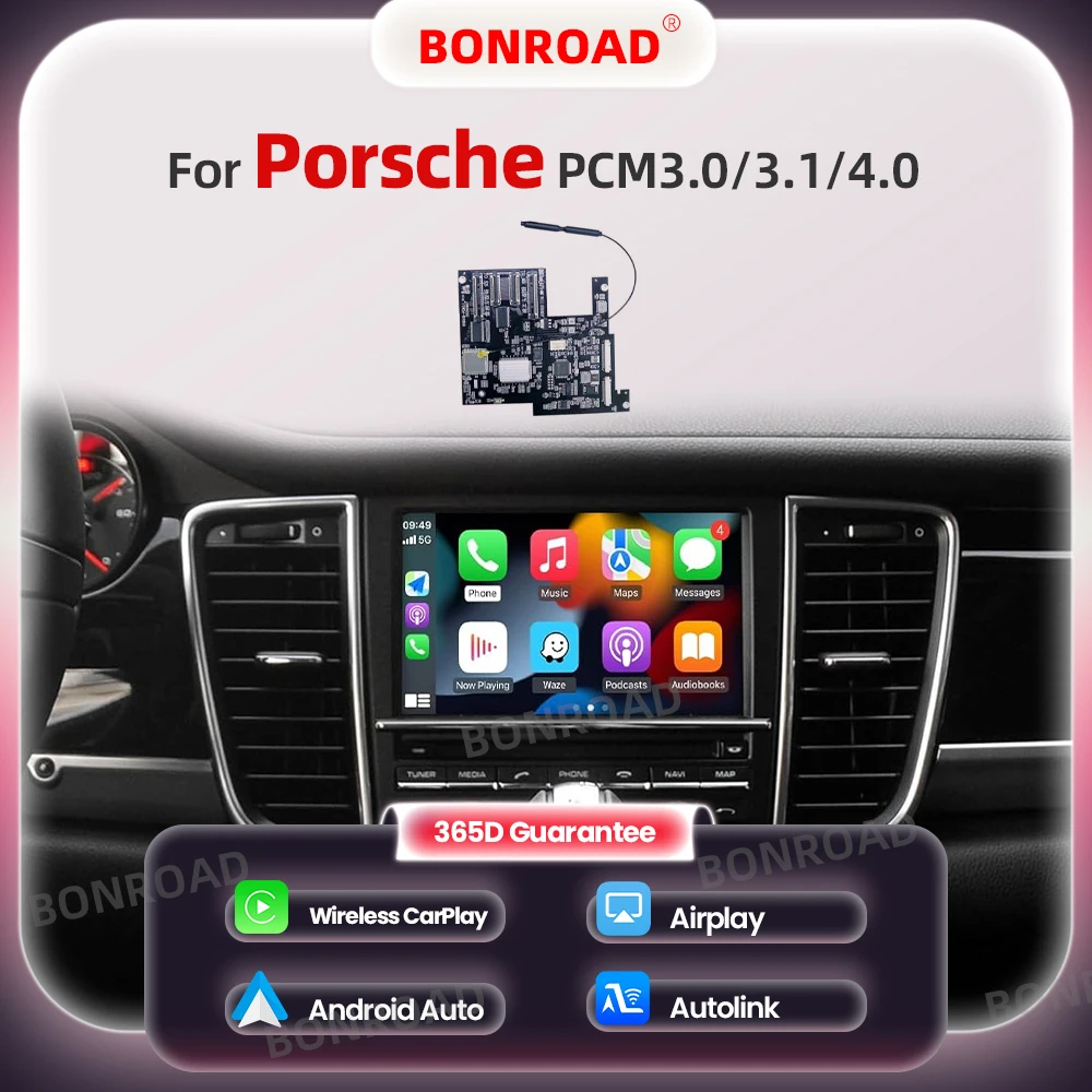 BONROAD adaptateur CarPlay sans fil Module Android Auto pour Porsche Macan Cayman Cayenne Panamera PCM 3.1 3.0 4.0 avec Bluetooth