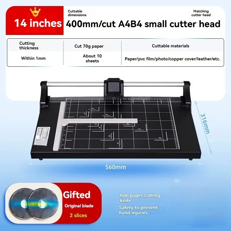 Paper Cutter Hob Roller Cutter Carbon Steel Rolling Knife Hand Push Iron Plate Roller Paper Cutting Machine