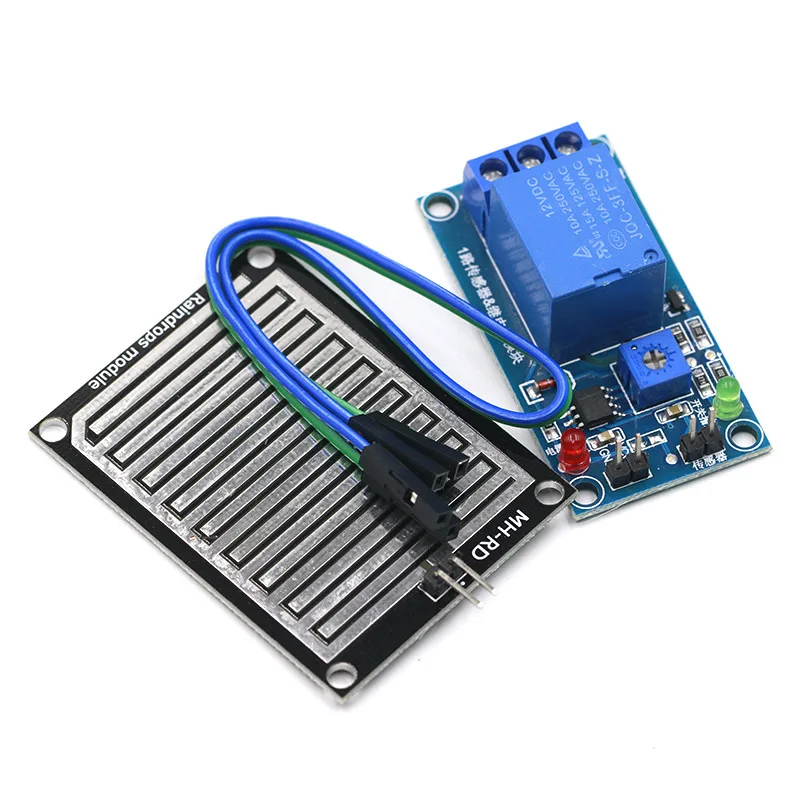 12V Raindrop Control Relay Module Leaf Surface Waterless On-Off Switch Automatic Control Raindrop Sensor