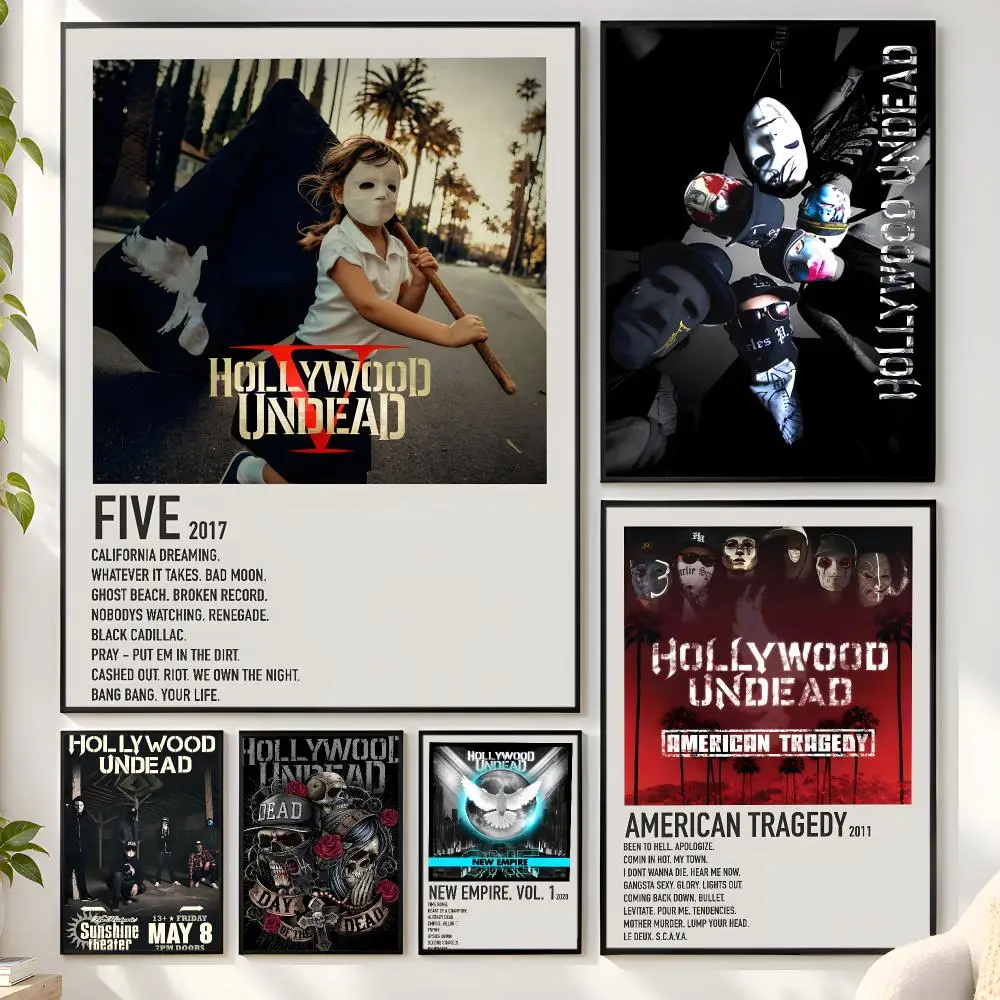H-Hollywood U-UndeadS Band Poster Matte Wall Peel And Stick Decor Bedroom Living Room Office Dorm Home