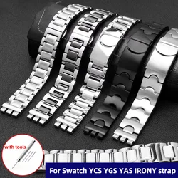 Stainless steel watch band for SWATCH YCS YAS YGS IRONY series waterproof strap,men's and women's replacement bracelet with tool