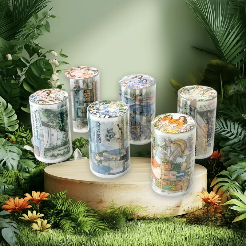 

1Roll/3Roll Life Planner Series Career-Themed Character Scenery Die Cut Washi Tape 6 Styles Ideal for Hand Account Decoration
