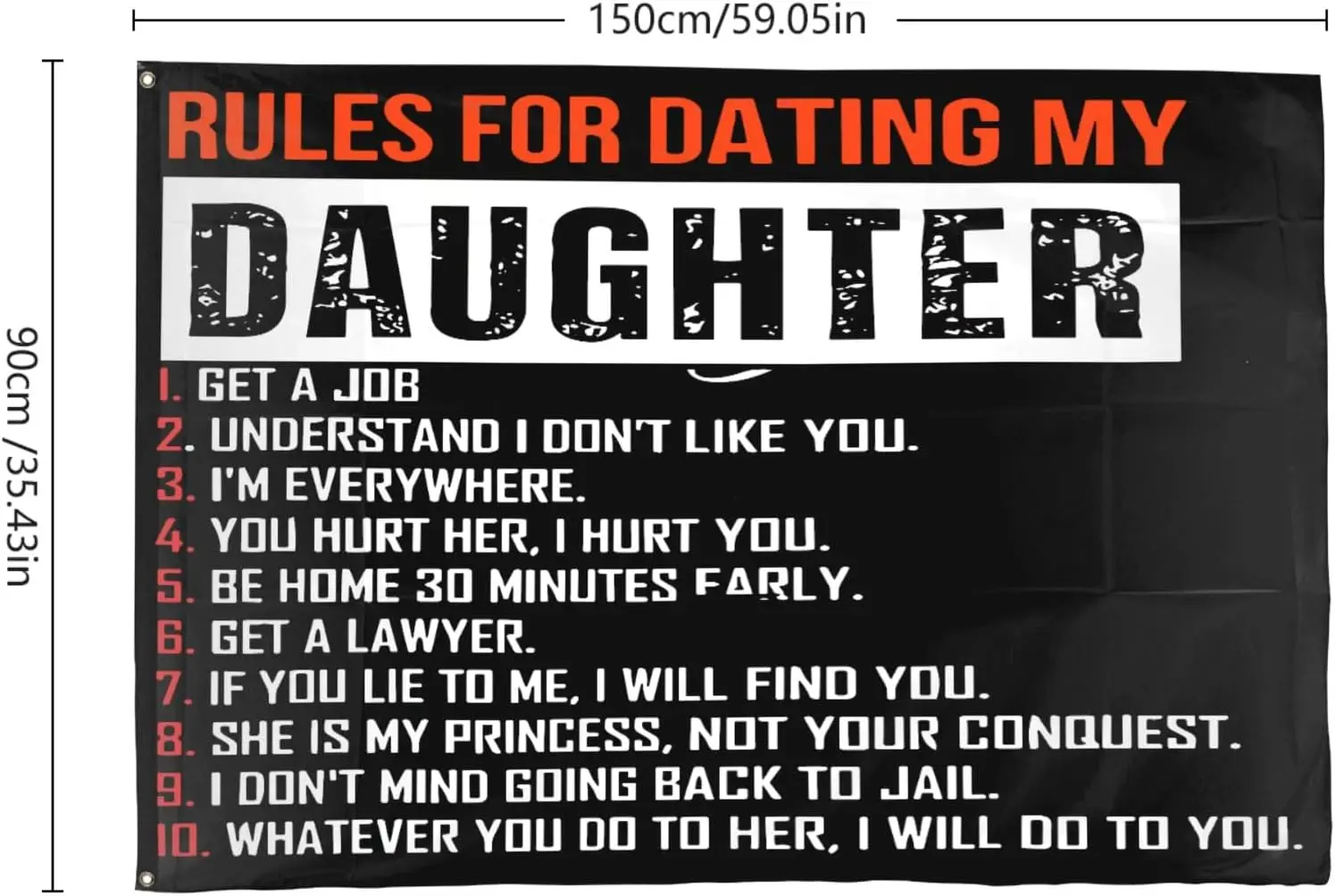 Flagicts 100% Polyester Rules For Dating My Daughter Dad Daughter Flags