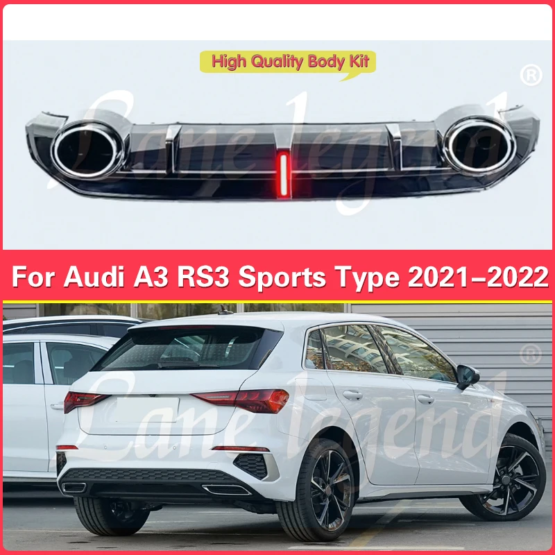 

Высококачественные инструменты для Audi A3 2021 2022, диффузор заднего бампера, наборы губ, сплиттер, защитный спойлер, модификация пластины