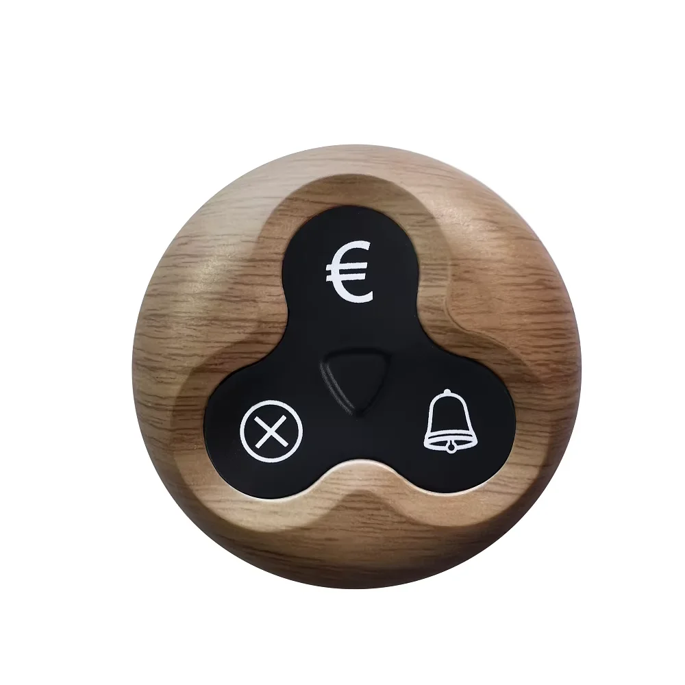 

BYHUBYENG Top Sell Wireless Calling System Buzzer Queue Calling Paging System Wood Grain