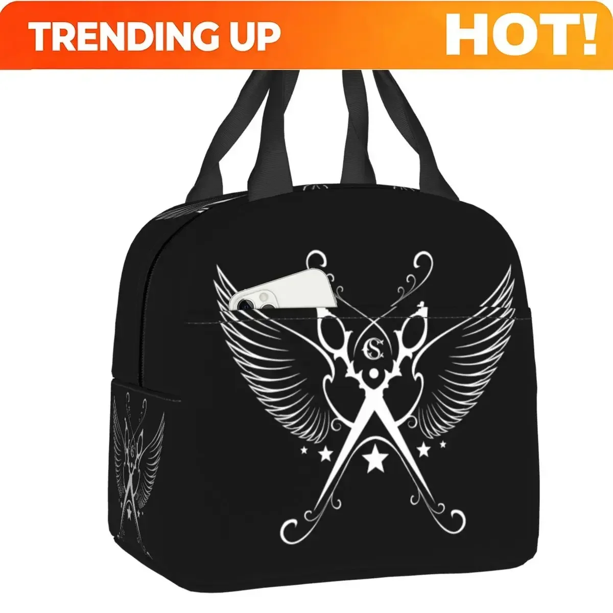 Custom Bag Custom Custom Hairdresser Angel Cutting Insulated Lunch Bag For Women Waterproof Barber Hairstylist Thermal Cooler Be