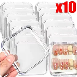 10/1pcs Square Storage Box Transparent Jewelry Boxes with Hinged Lid for Earrings Rings Dustproof Packaging Case Organizers