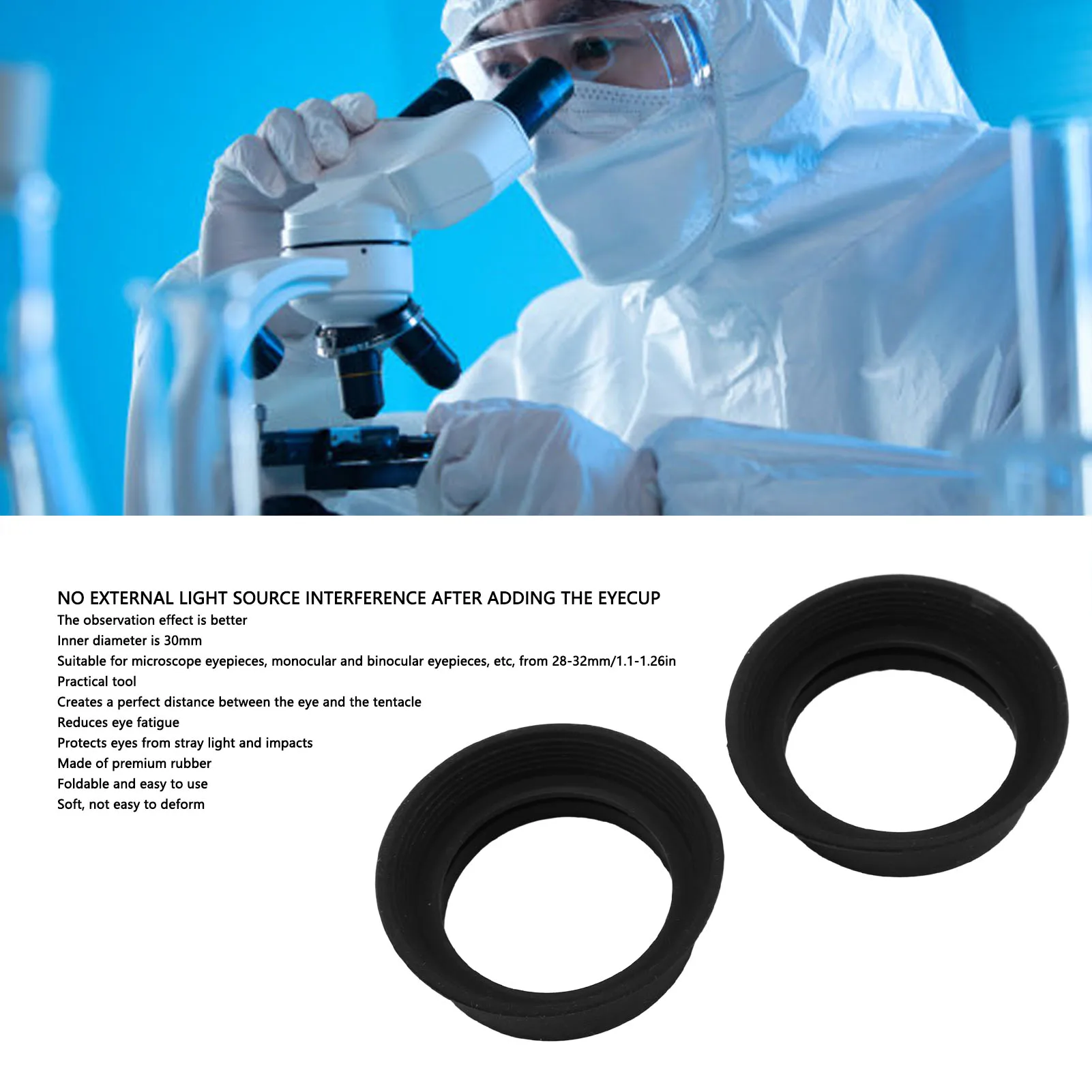 Scope Eyepiece Eyecup Prevent Deformation Rubber Microscope Eyepiece Cover Reduce Eye Fatigue Soft for Binocular Eyepiece
