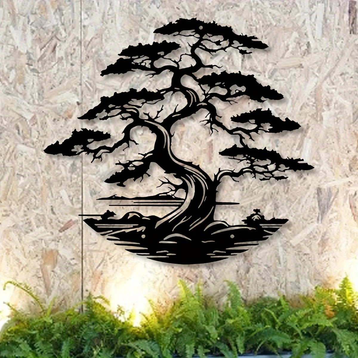 CIFBUY Farmhouse Metal Wall Art Majestic Pine Tree Sunlight Shade Decor Living Room Bedroom Plant Lovers Gift Durable Iron Hangi