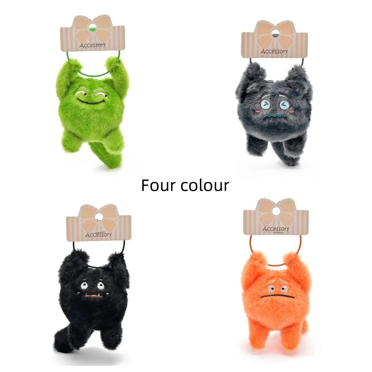 LLavero de pequeño monstruo de dibujos animados de 9cm, juguete de peluche, mochila Kawaii, bolso, bolso, colgante de peluche, regalo