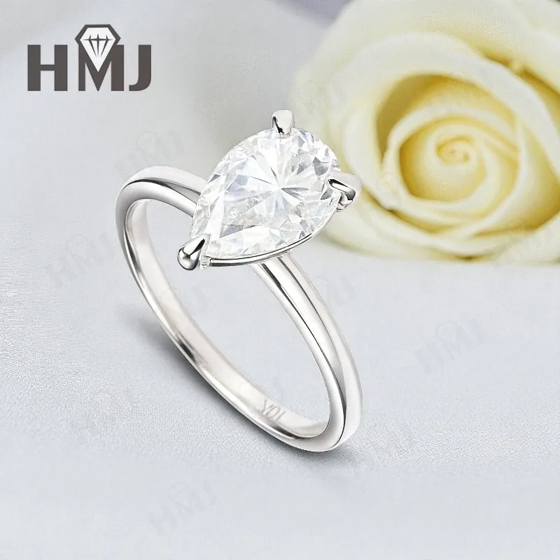 

Кольцо с муассанитом и 2CT D Цвет VVS1 Груша Муассанит S925 10k 14k 18k Покрытие Белое Желтое Розовое Золото Ежедневное Очарование Ювелирные Изделия Для Вечеринки