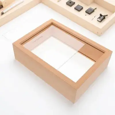 

7 Inch Wooden Money Bank Picture Frame Decorative Coin Bank Clear Savings Jar For Adults Home Coffee Shop Tip Storage Unique