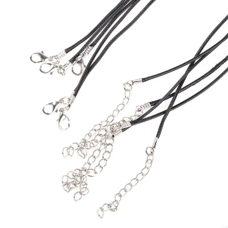 

5Pcs 1.5mm Leather Cord Necklace with Lobster Clasp Wax Rope Chain for DIY Necklaces Pendant Wax Cord Jewelry Findings