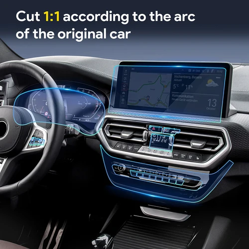Imagen 2 del producto Para BMW X3 X4 G01 G02 2022 2023 2024 TPU película de pantalla de navegación de coche pegatina protectora de caja de cambios accesorios interiores antiarañazos