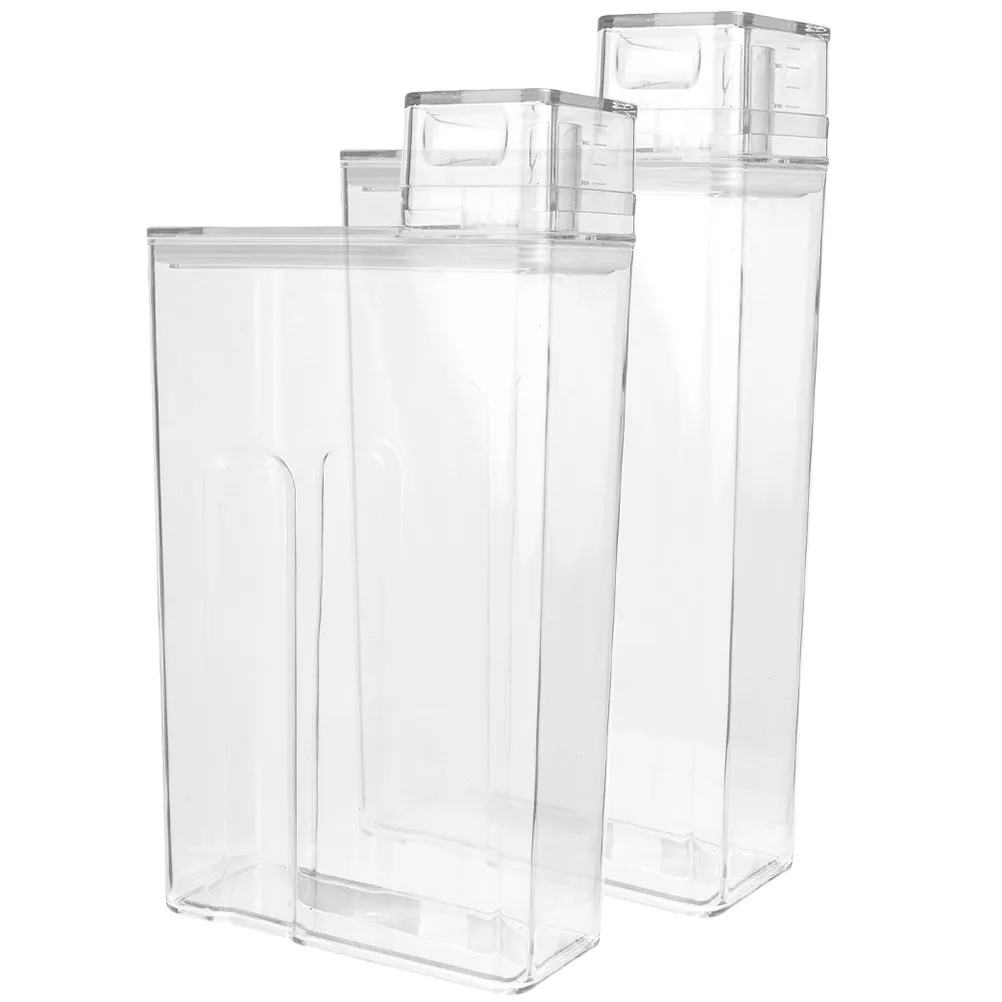 

2Pcs Laundry Bottle Pet Refillable Transparent Sub Bottle Airtight Storage Bucket for Detergent Powder Lotion Liquid