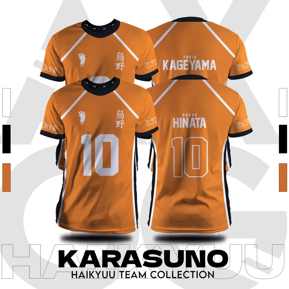 Haikyuu Fukurodani Orange Cartoon Anime Cosplay Men Jersey Summer Short Sleeve Children Tee Top 2024 New Fashion Women T-shirt