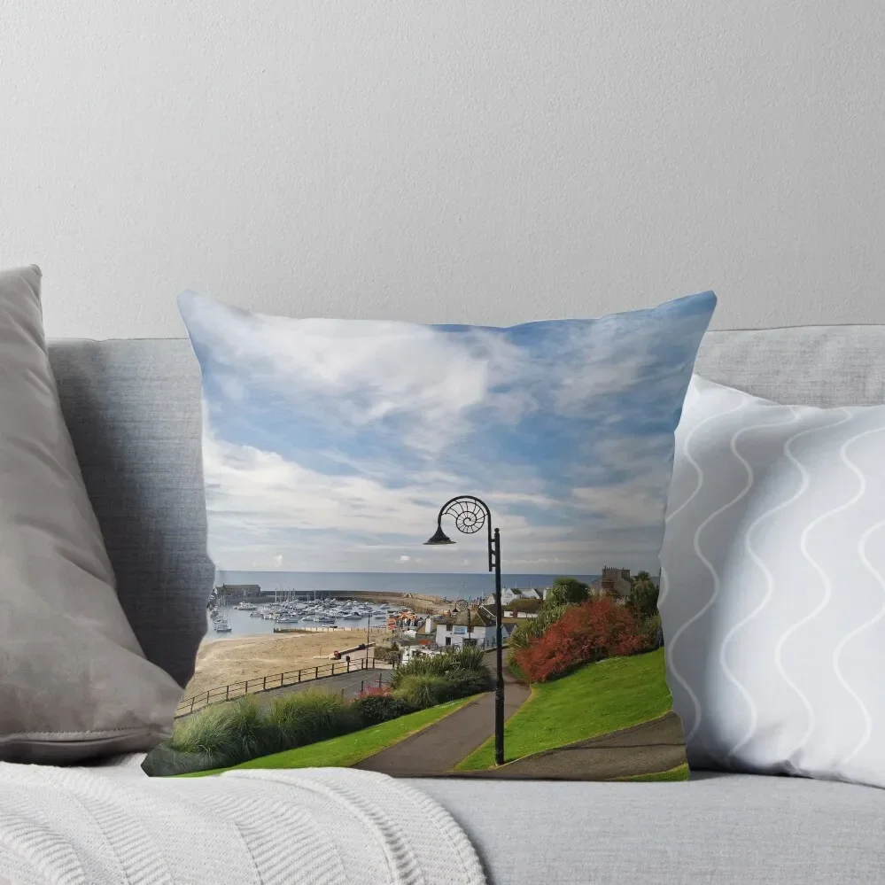 

Lyme Regis Harbour from Langmoor Gardens Throw Pillow anime girl Sofa Pillow Cover Pillow