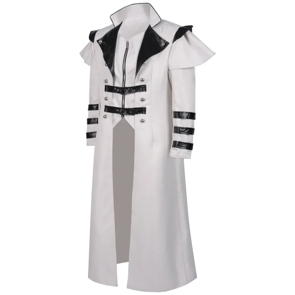 Middeleeuwse Renaissance Steampunk Retro Gothic Paleis Banket Kleding Rits Split Heren Lange Windjack Toneelkleding