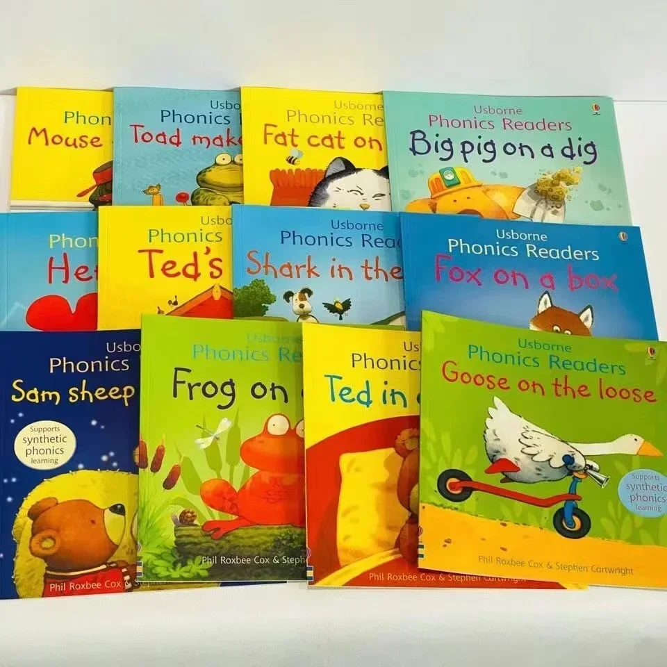 

12 книг Usborne, английская книжка с картинками, фоника, читатели, классные развивающие игрушки для детей, книга с картинками Монтессори