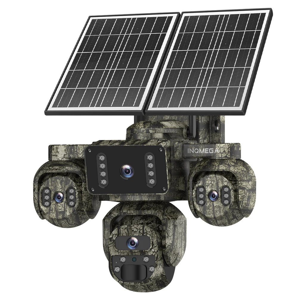 20MP 4-lens 4-scherm zonne-energie beveiligingscamera 4G SIM buiten met 24/7 opname AOV draadloos CCTV bewakingssysteem - afbeelding 2