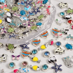 20Pcs Mix Sea Animal Starfish Turtle Butterfly Floating Charms For Locket Pendant Jewelry Cute Cow Bee Bedels Making Wholesale